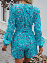 Devine Tied Surplice Long Sleeve Romper OutfitFlow